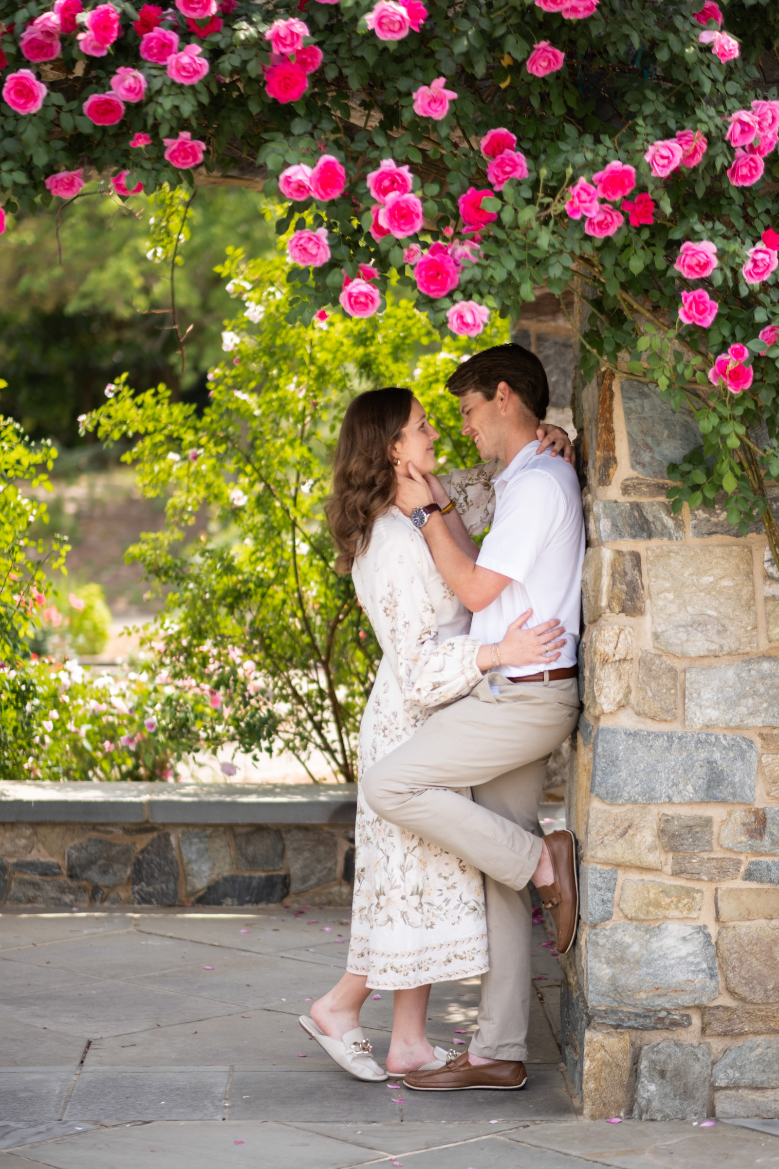 Engagement_Couple_Photos-15 Professional Engagement Photo of newly engaged couple in a botanical garden minutes after a proposal