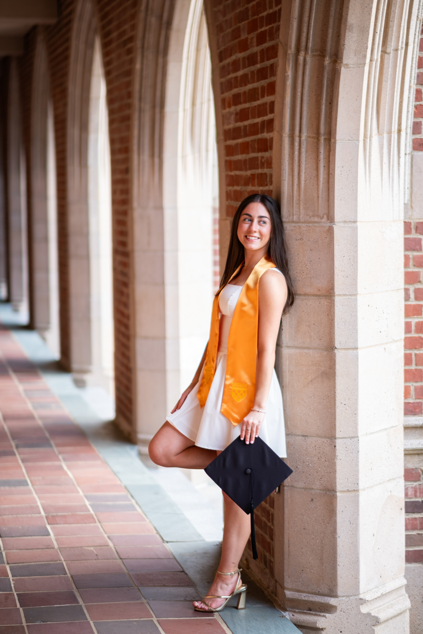 Richmond_Graduation_Photoshoot-31 Elegant picture of College girl graduating from University of Richmond with her cap and stole